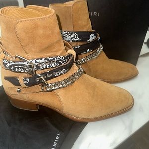 Amiri men bandana buckle leather boot